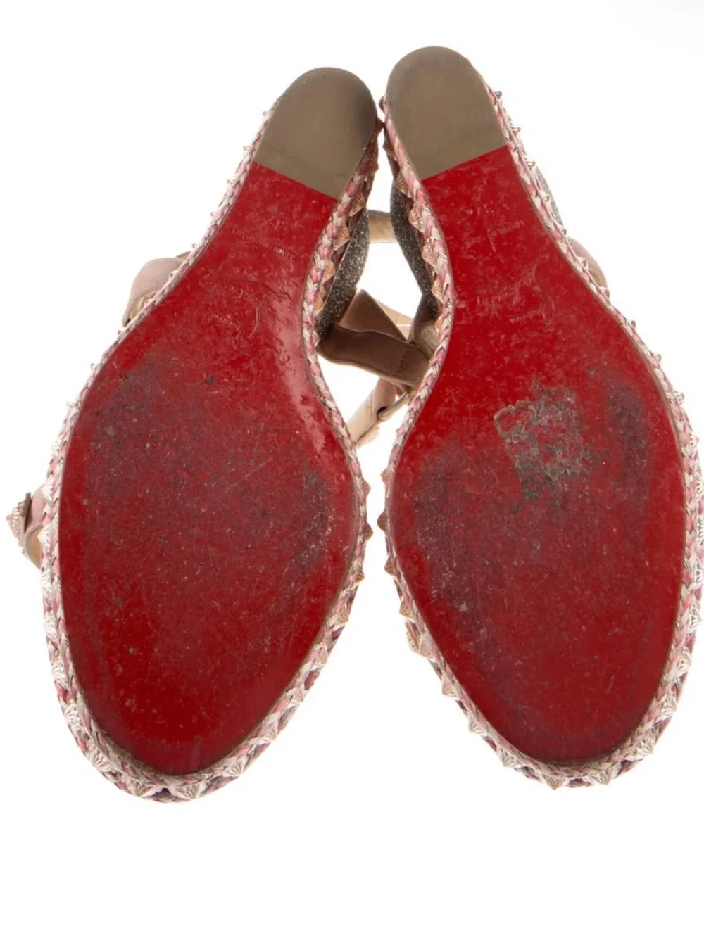 Christian Louboutin Women's Pink Embellished Wedge Sandal